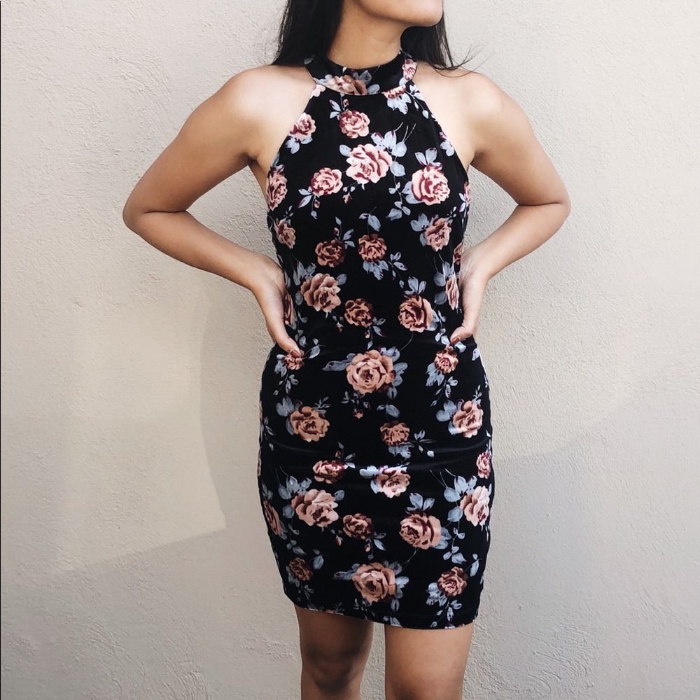 Floral Velvet Dress